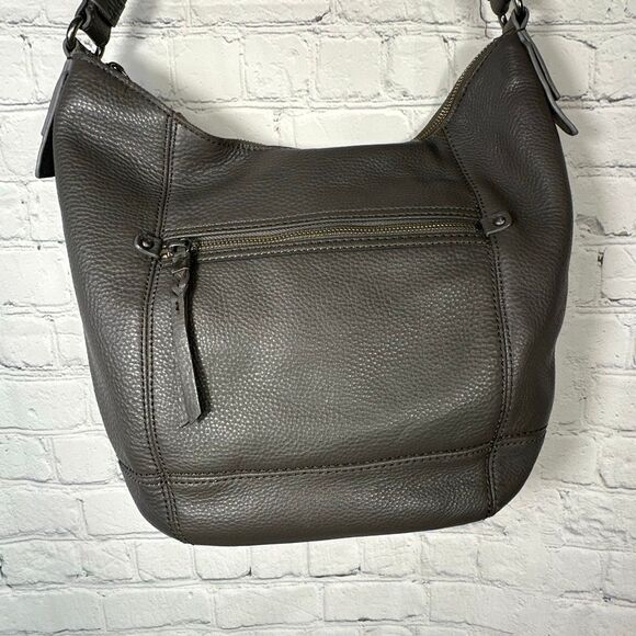 The Sak Sequoia Leather Handbag Gray Hobo Shoulder Bag Purse Pebbled Leather - Picture 1 of 12